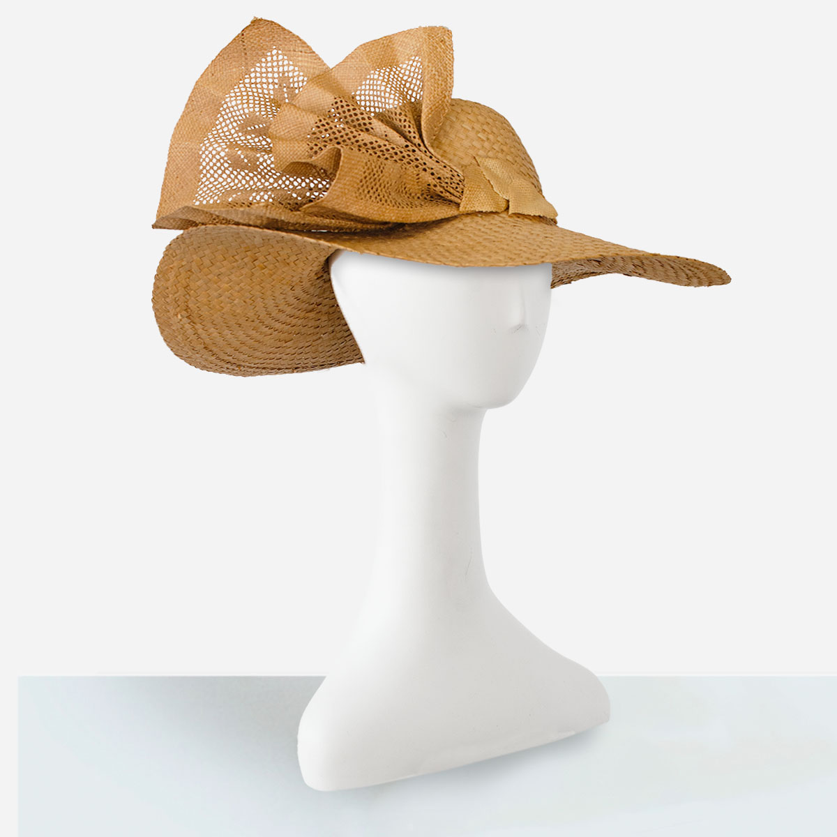 Vintage french hat, womens straw sun hat