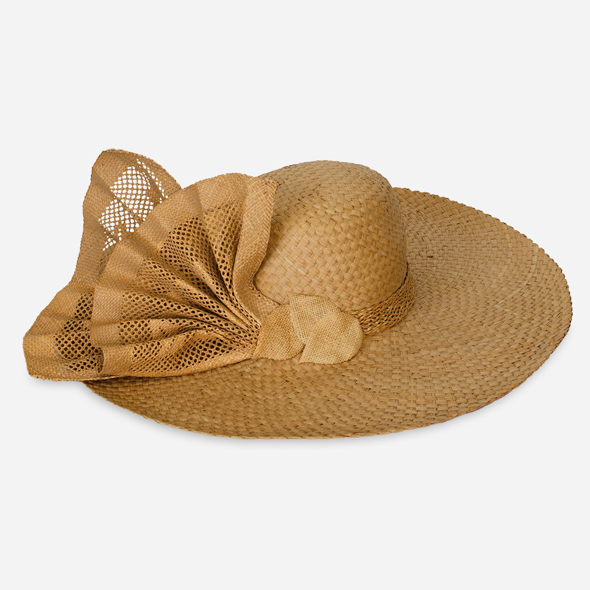 Wide brim straw hat from paris france