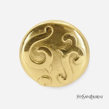 YSL- Yves Saint Laurent gilt Gold Brooch