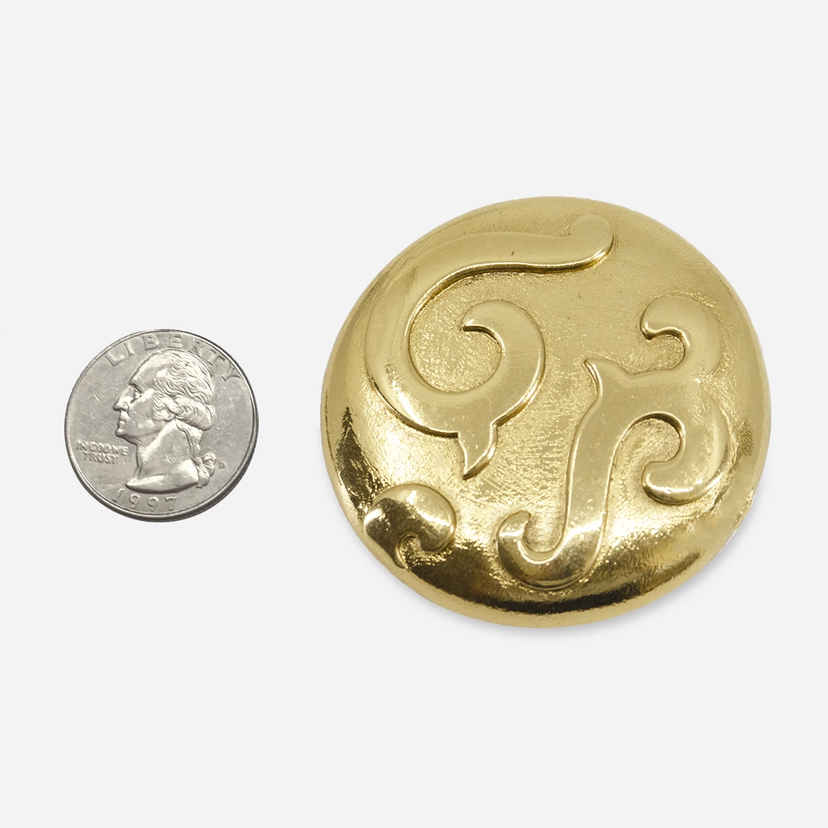 vintage YSL Goldtone brooch