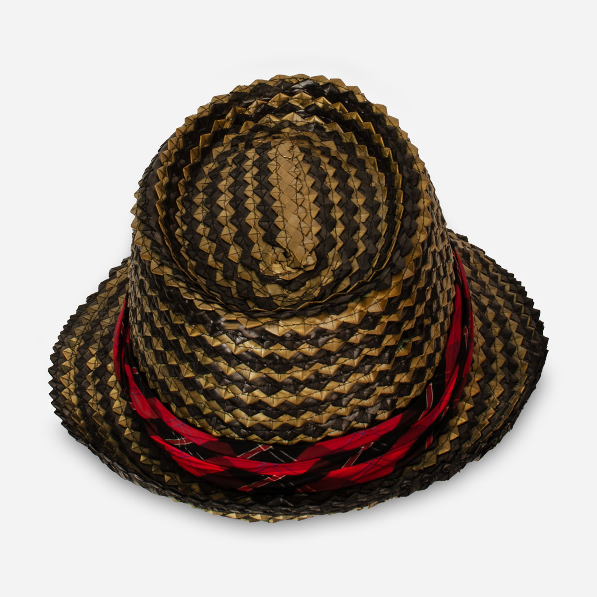 gold and green straw fedora