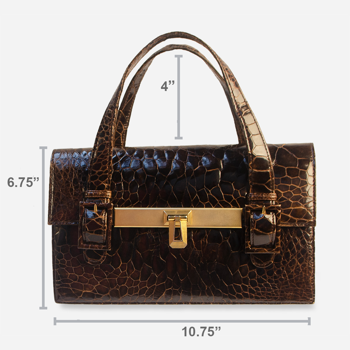 Vintage brown handbag Sizing