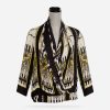 Etro wrap blouse, designer drape front shirt