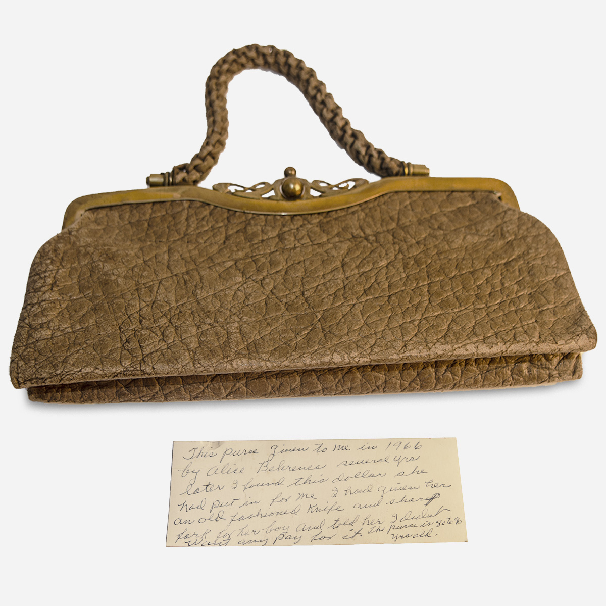 antique leather handbag