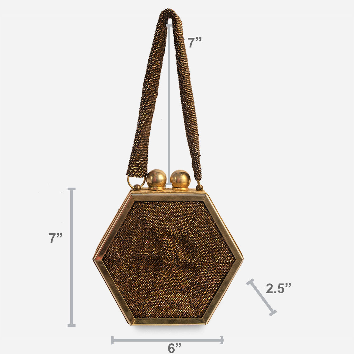 copper beaded bag sizing