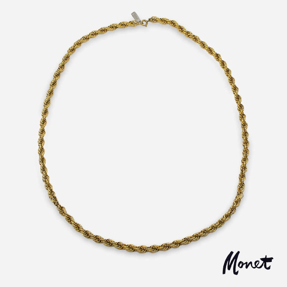 signed Monet gold chain necklace