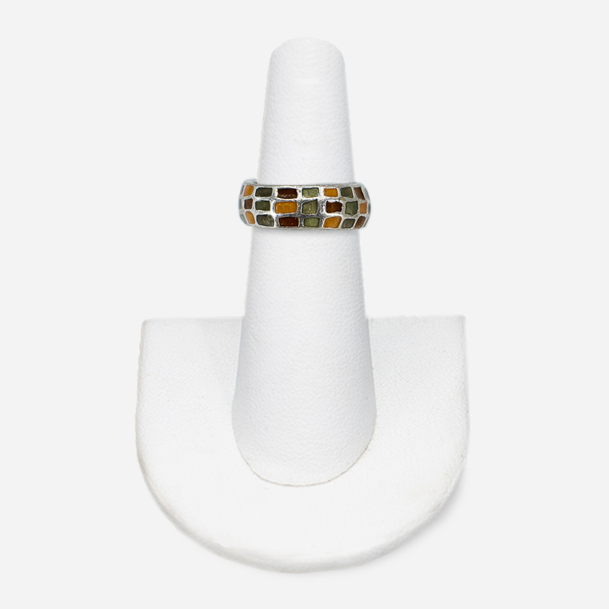 green, orange and gold ring
