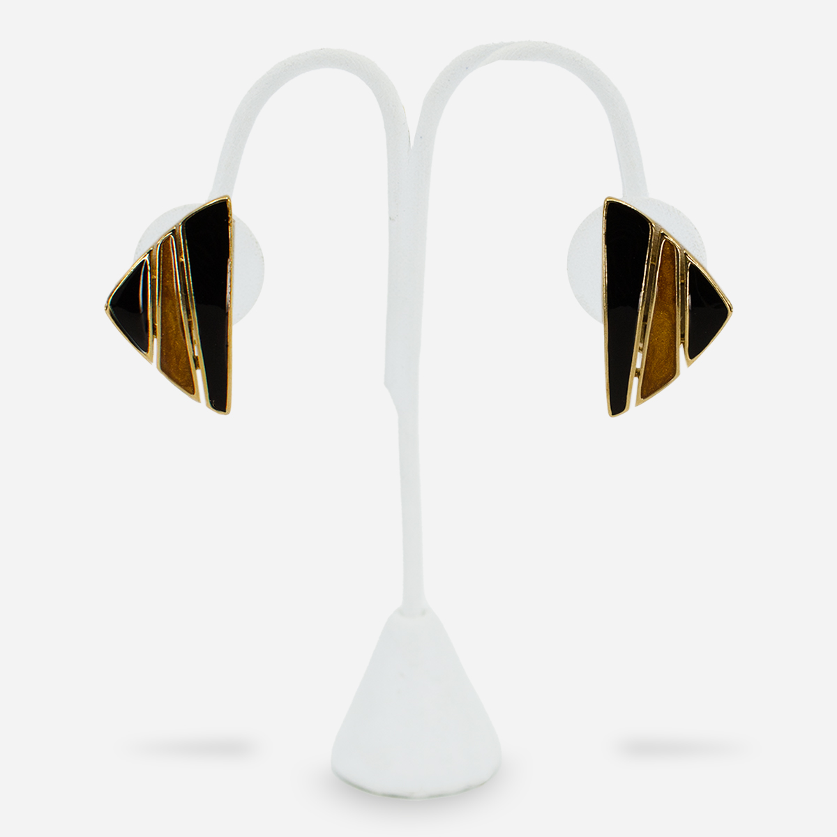 modernist trifari clip earrings