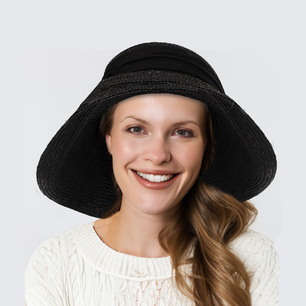 vintage French capeline hat, black straw hat