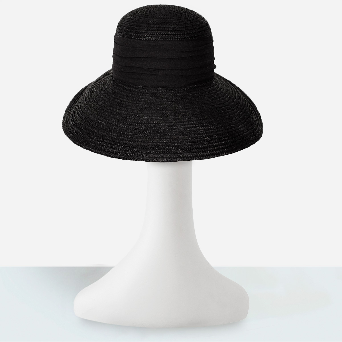 vintage black straw capeline hat