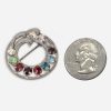 vintage fruit salad pin 1940s wreath pin, fruit salad rhinestones