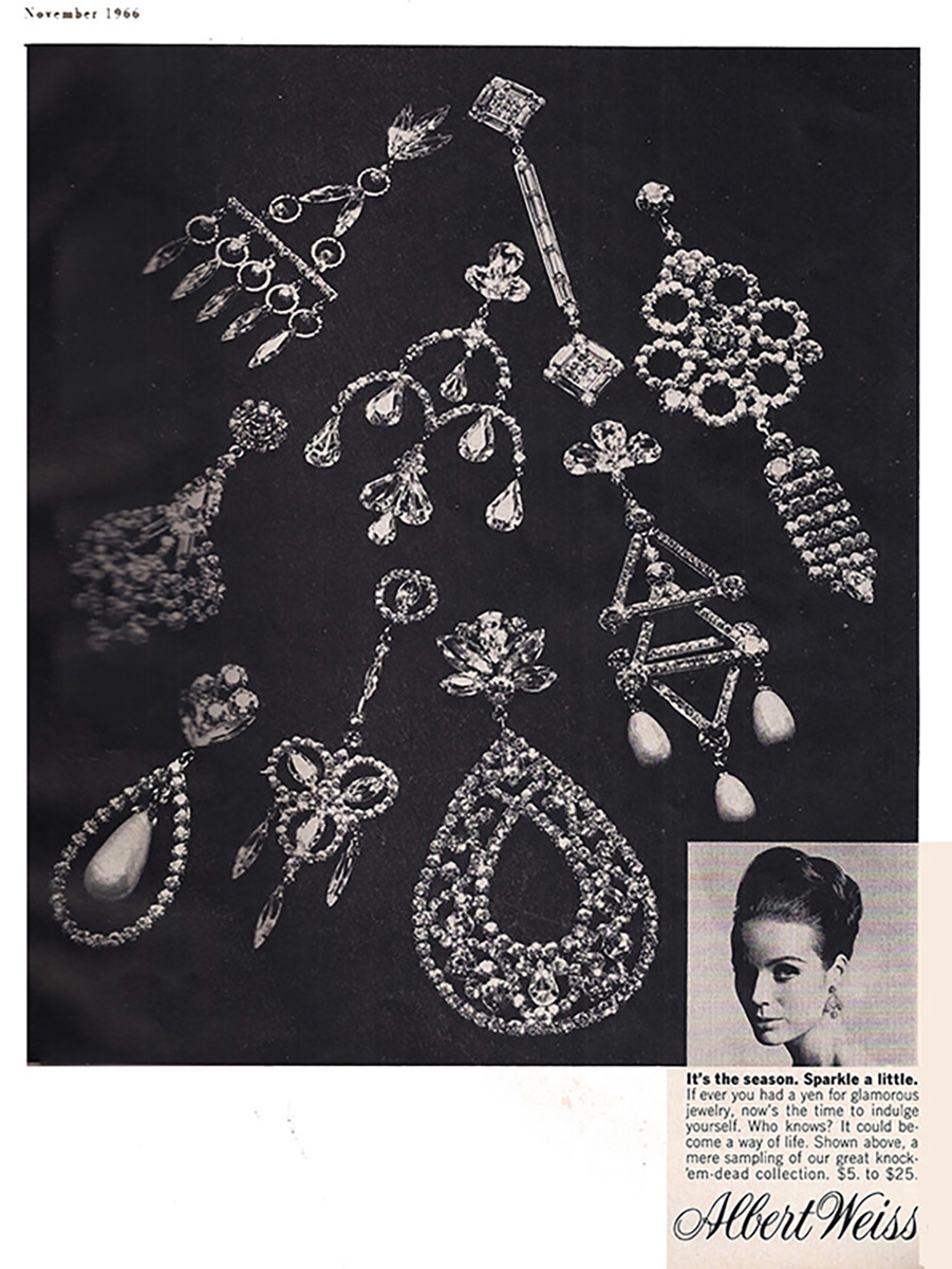 Holiday Party Style 1966 Weiss jewelry