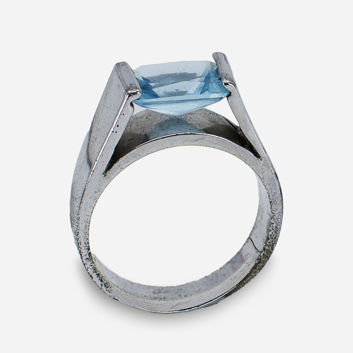 Blue crystal modernist ring copy