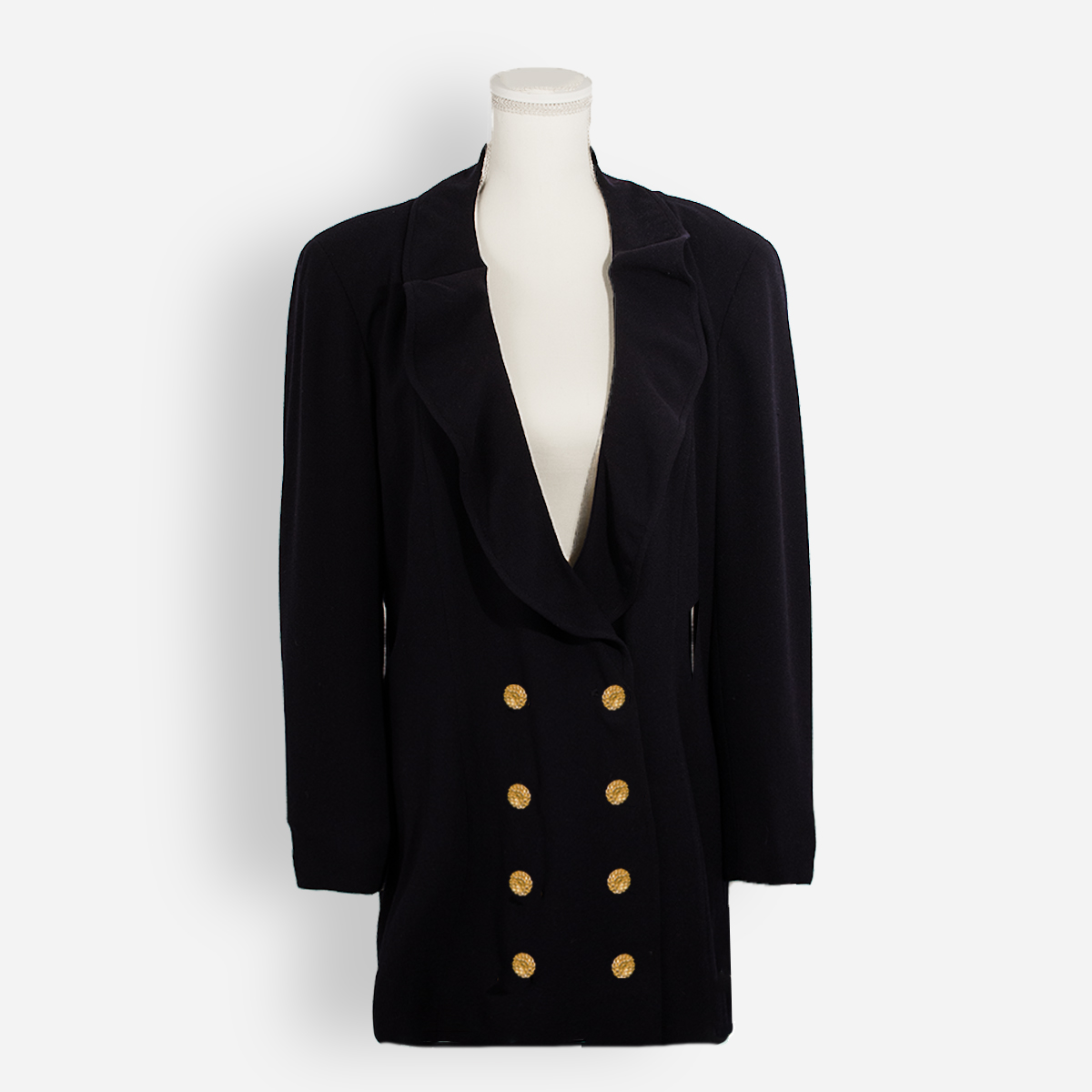 Valentino Boutique Navy Double-Breasted Blazer, Size 16