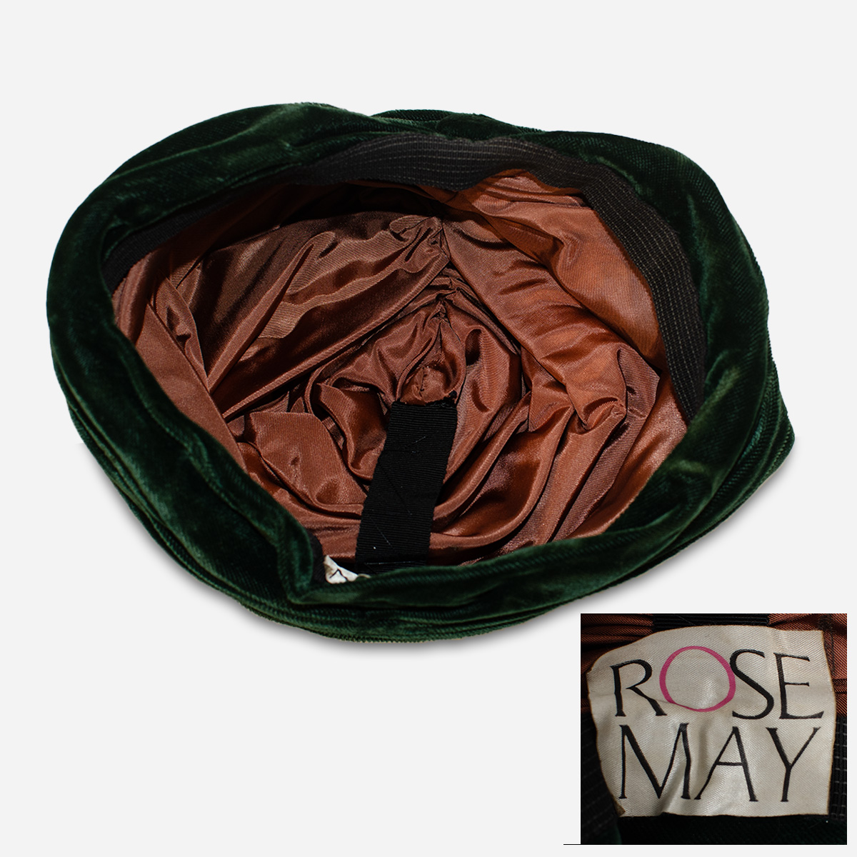 rose may hat label