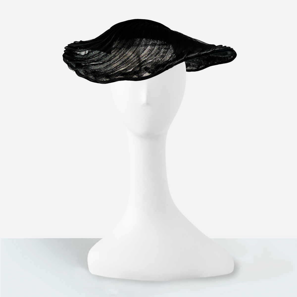 vintage Black crinoline platter hat