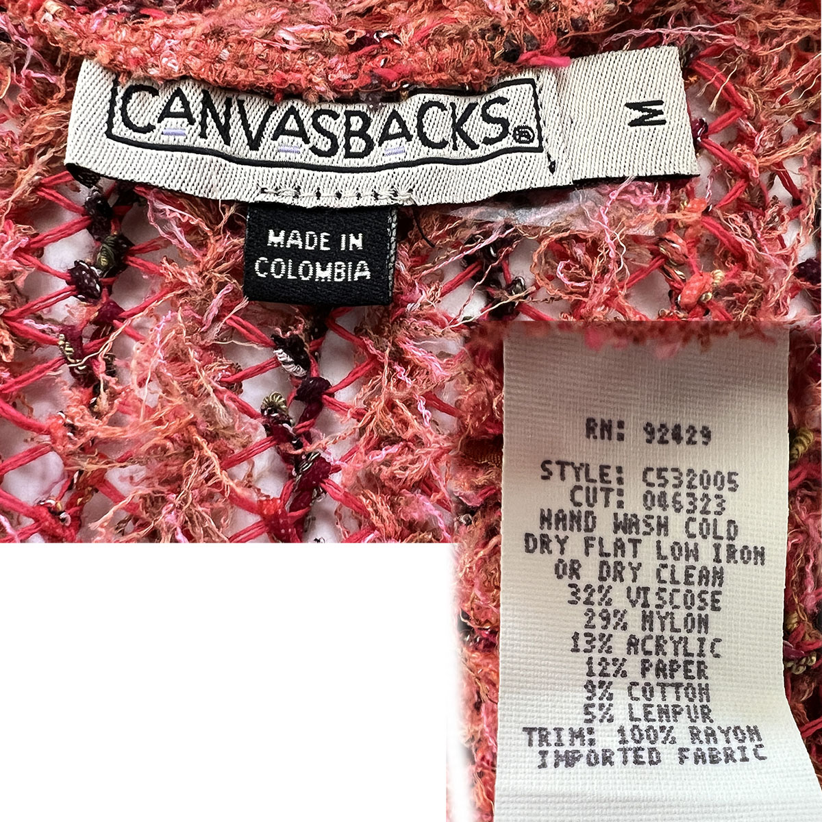 Canvasback clothing label