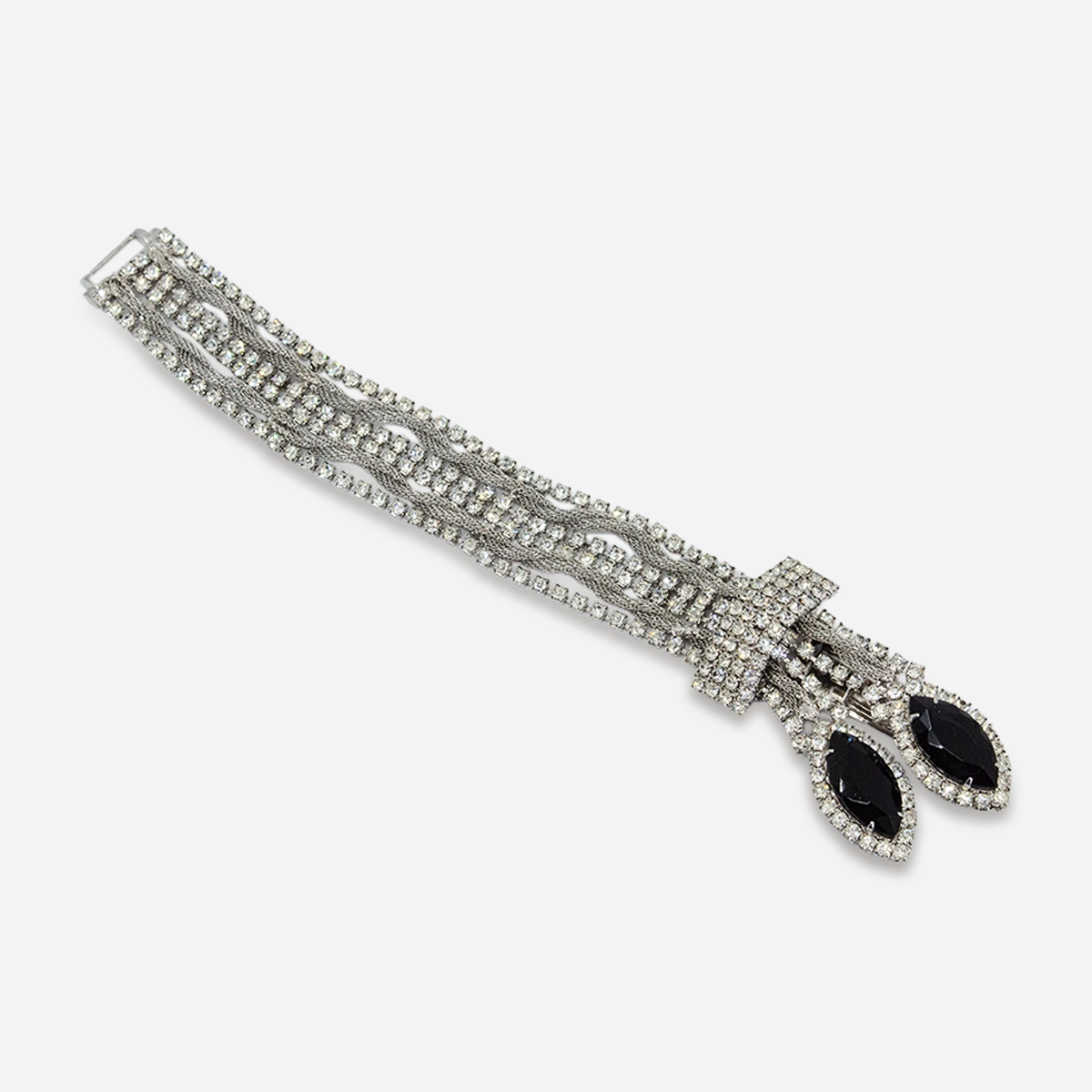 Hattie Carnegie black glass Bracelet