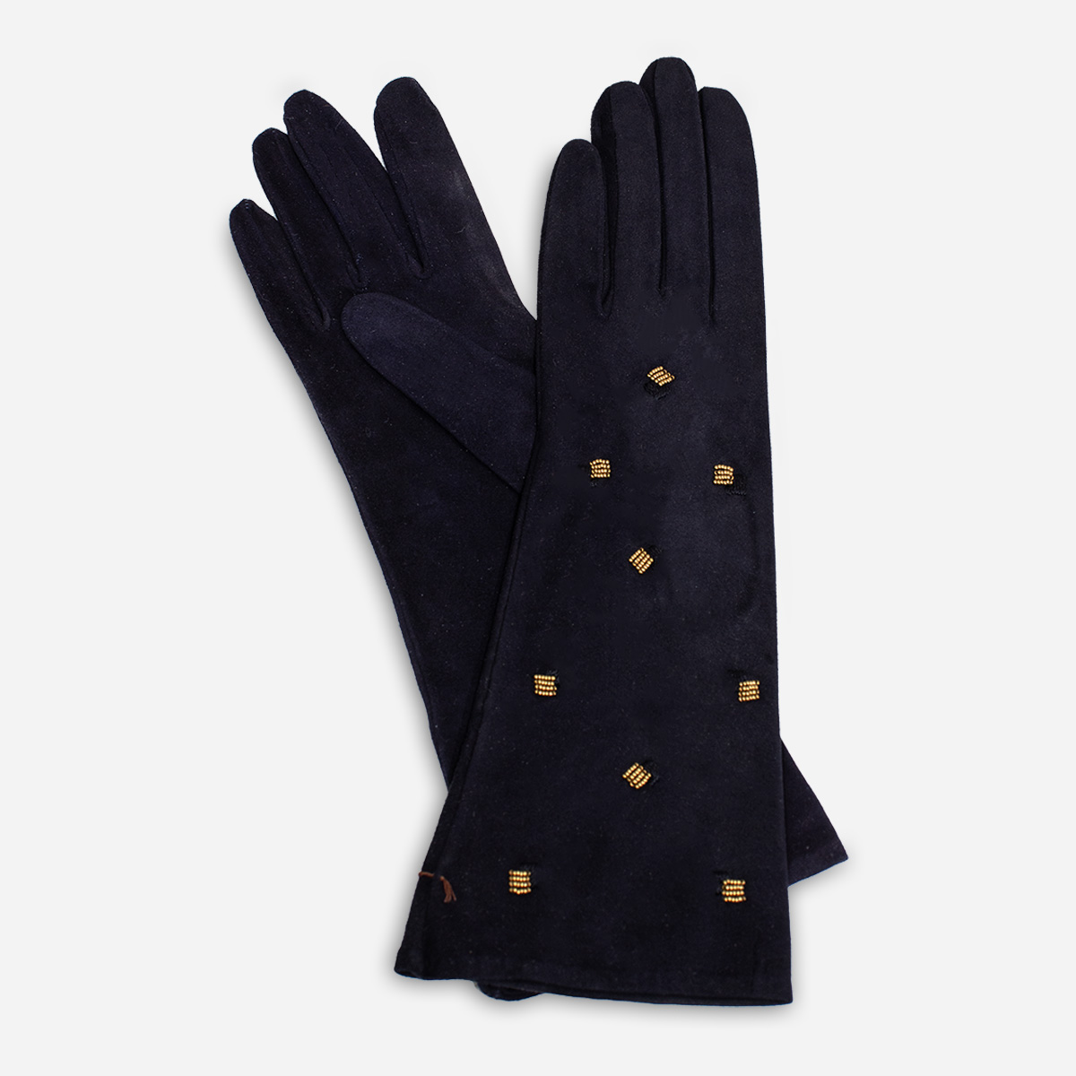 1950s French Long Gloves, Point de Beauvais tembor stitching