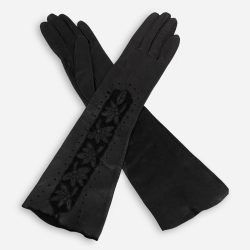 Vintage 1950s Italian black leather gloves