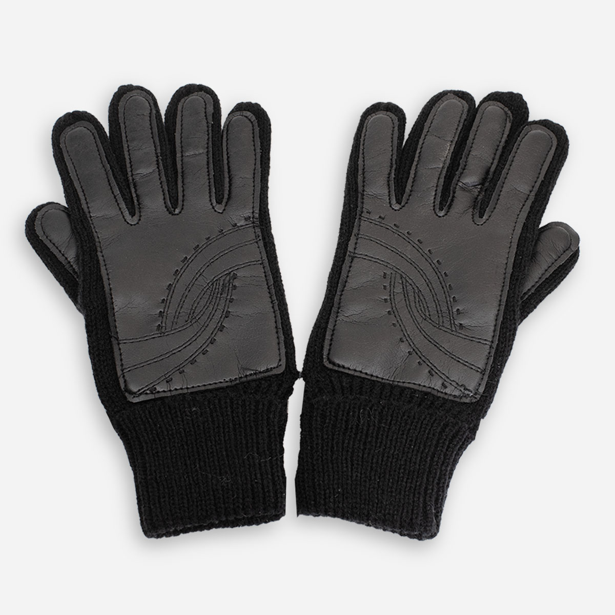 Vintage womens black winter gloves