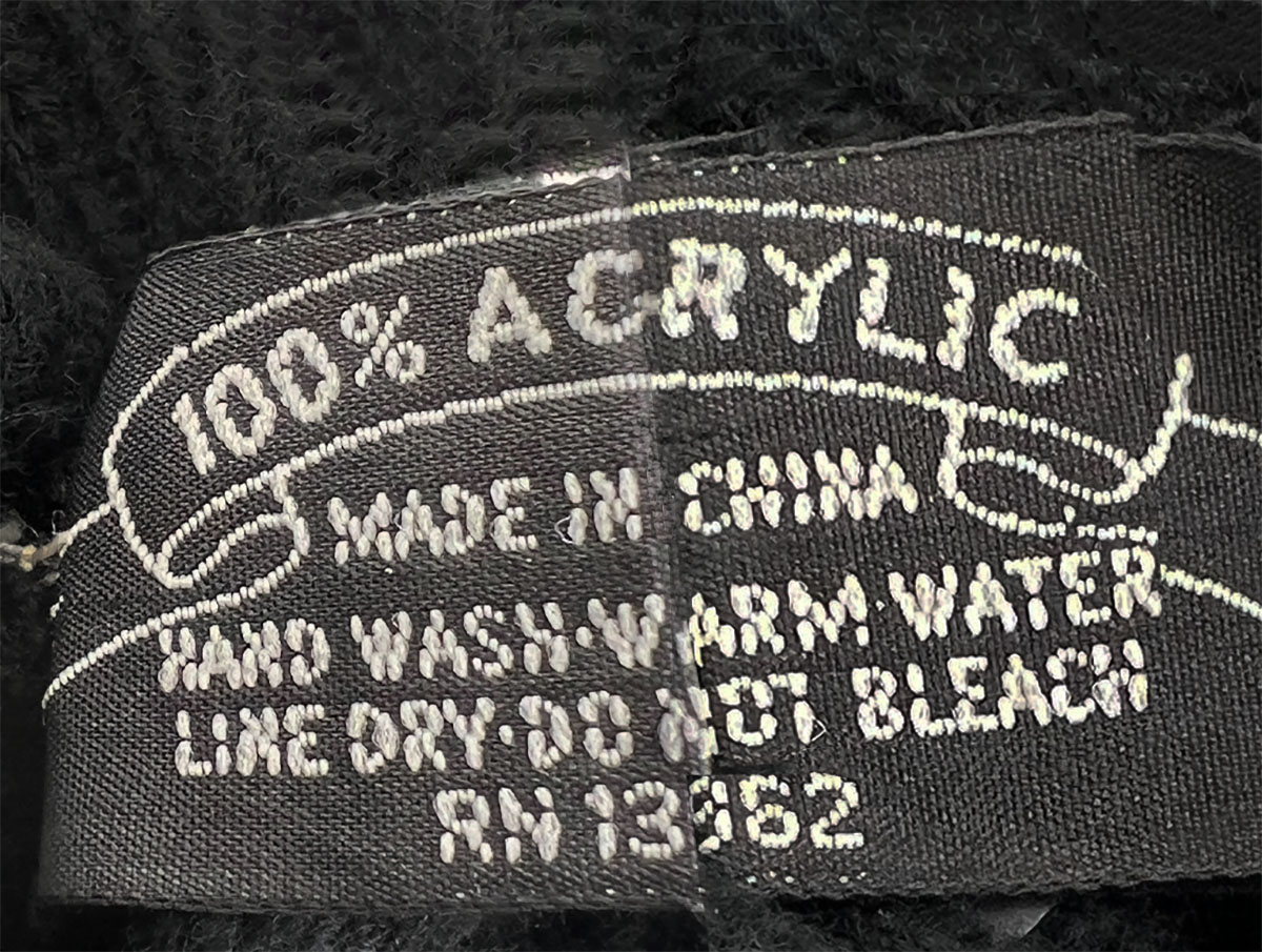 vintage Acrylic gloves label