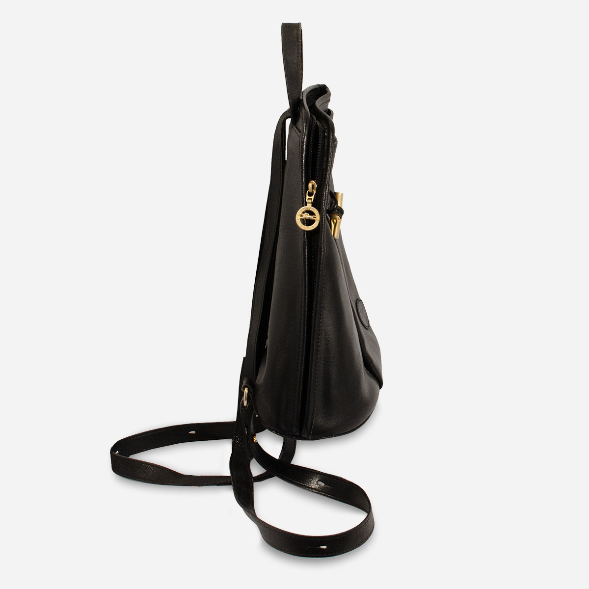 vintage black leather handbag