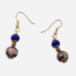 vintage blue murano glass earrings