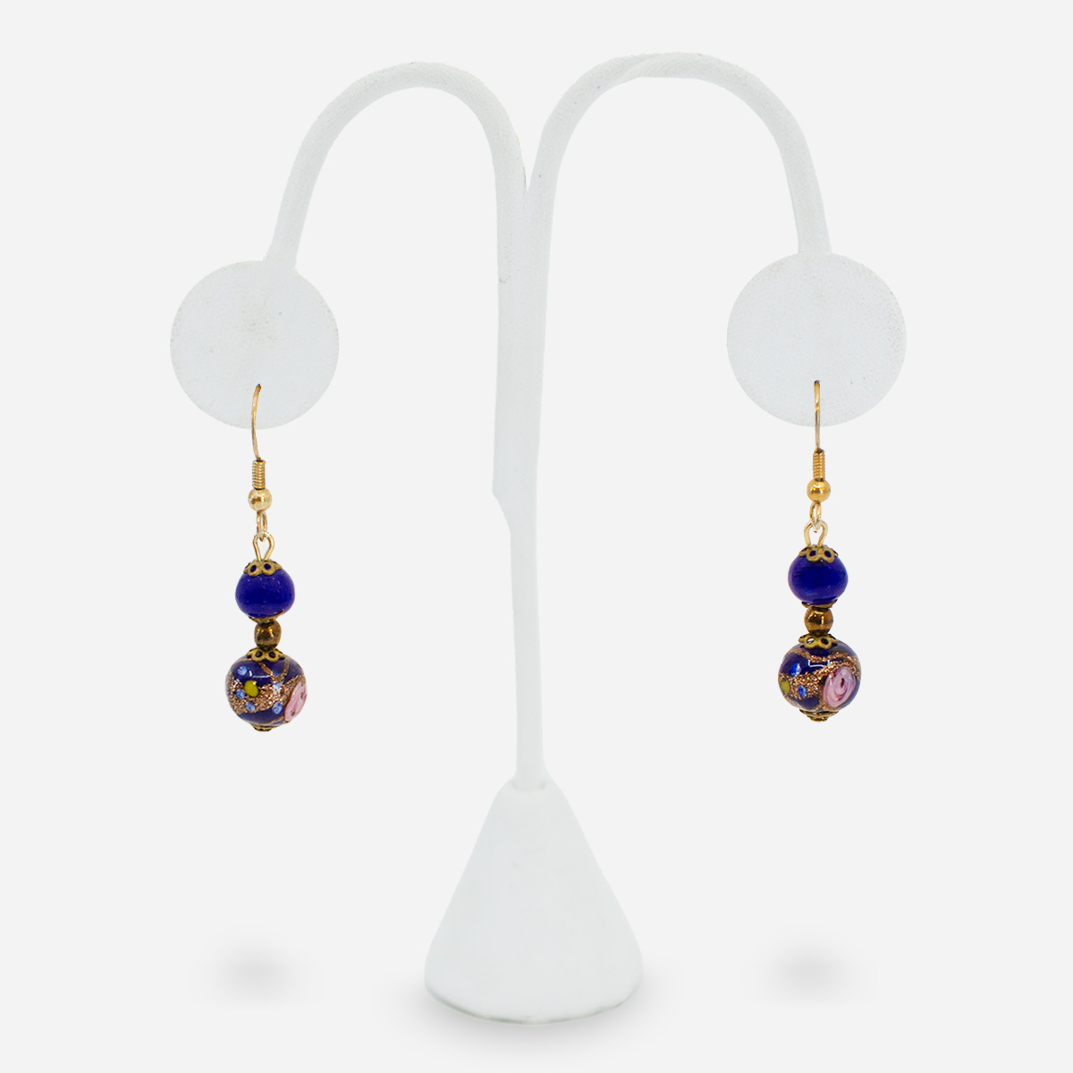 blue Murano glass beaded earrings