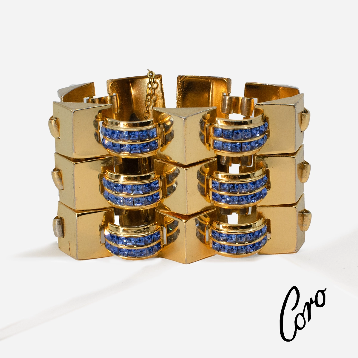 Coro logo wide gold bracelet