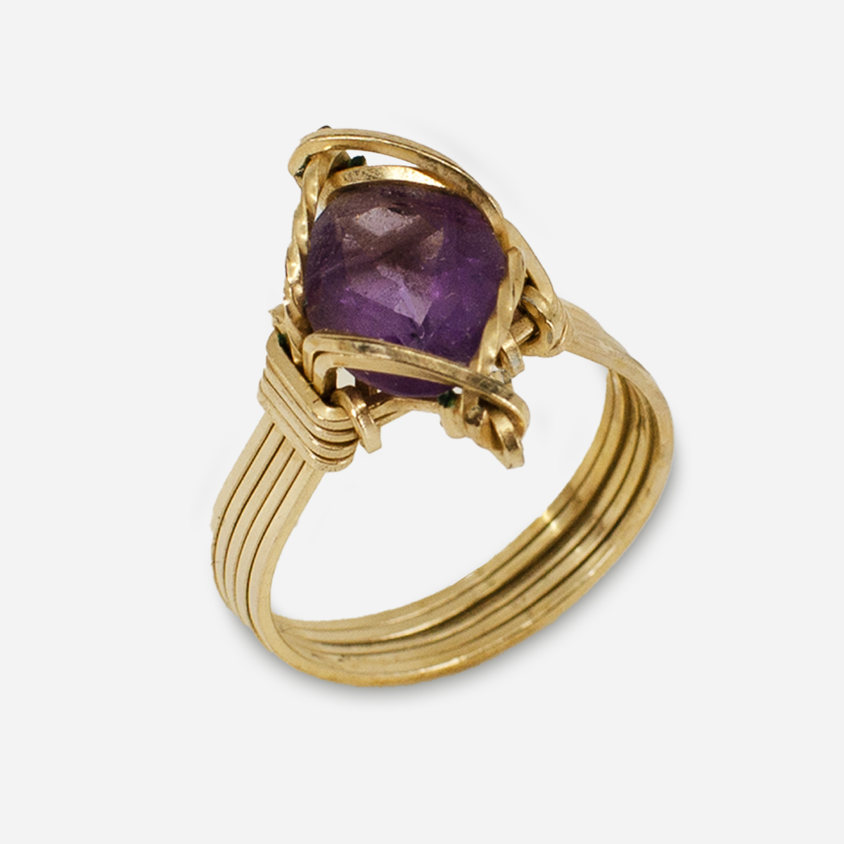 vintage crystal amethyst ring