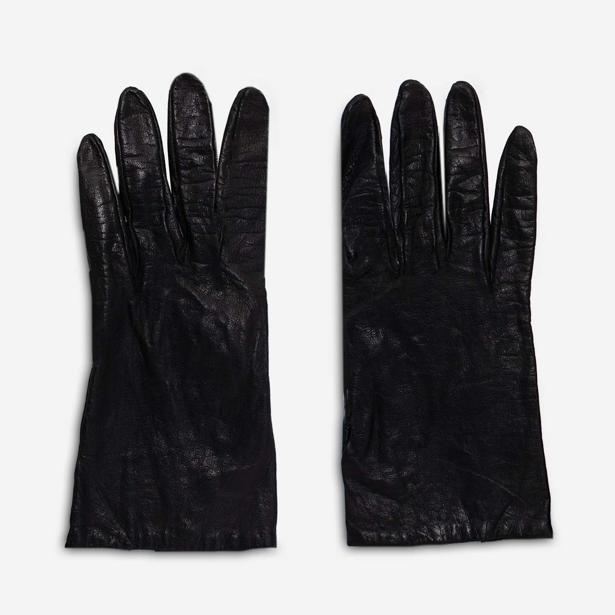 vintage 60s black kid gloves, women's winter gloves