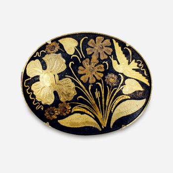 vintage damascene brooch