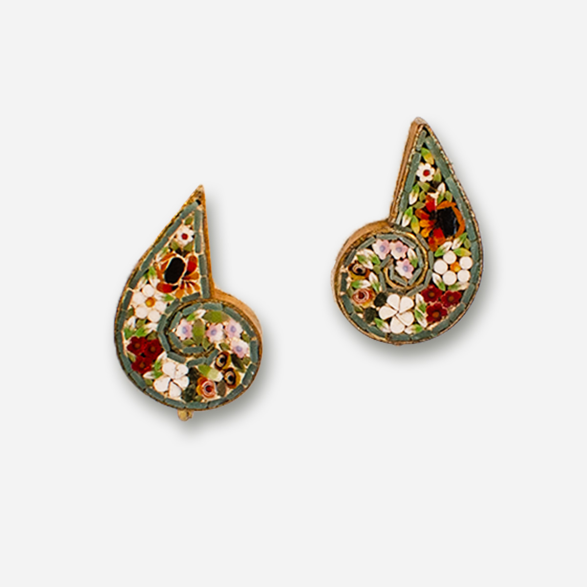 Vintage micro mosaic earrings, Italy