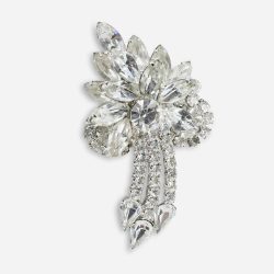 Vintage Floral Bouquet Crystal Brooch