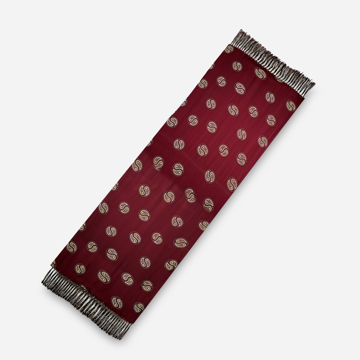 men's long 1940s burgundy scarf