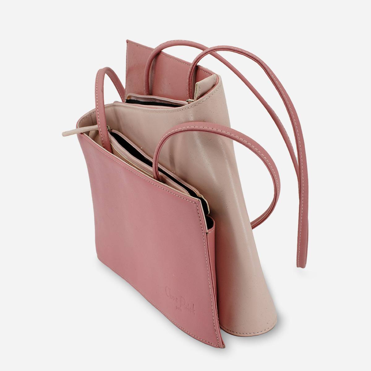 pink leather bag