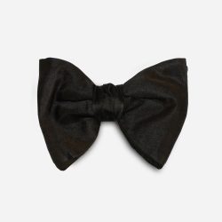 vintage black satin bow tie