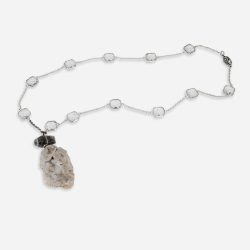 druzy quartz necklace