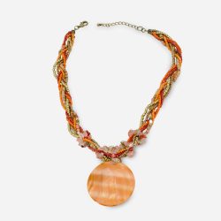 orange torsade necklace