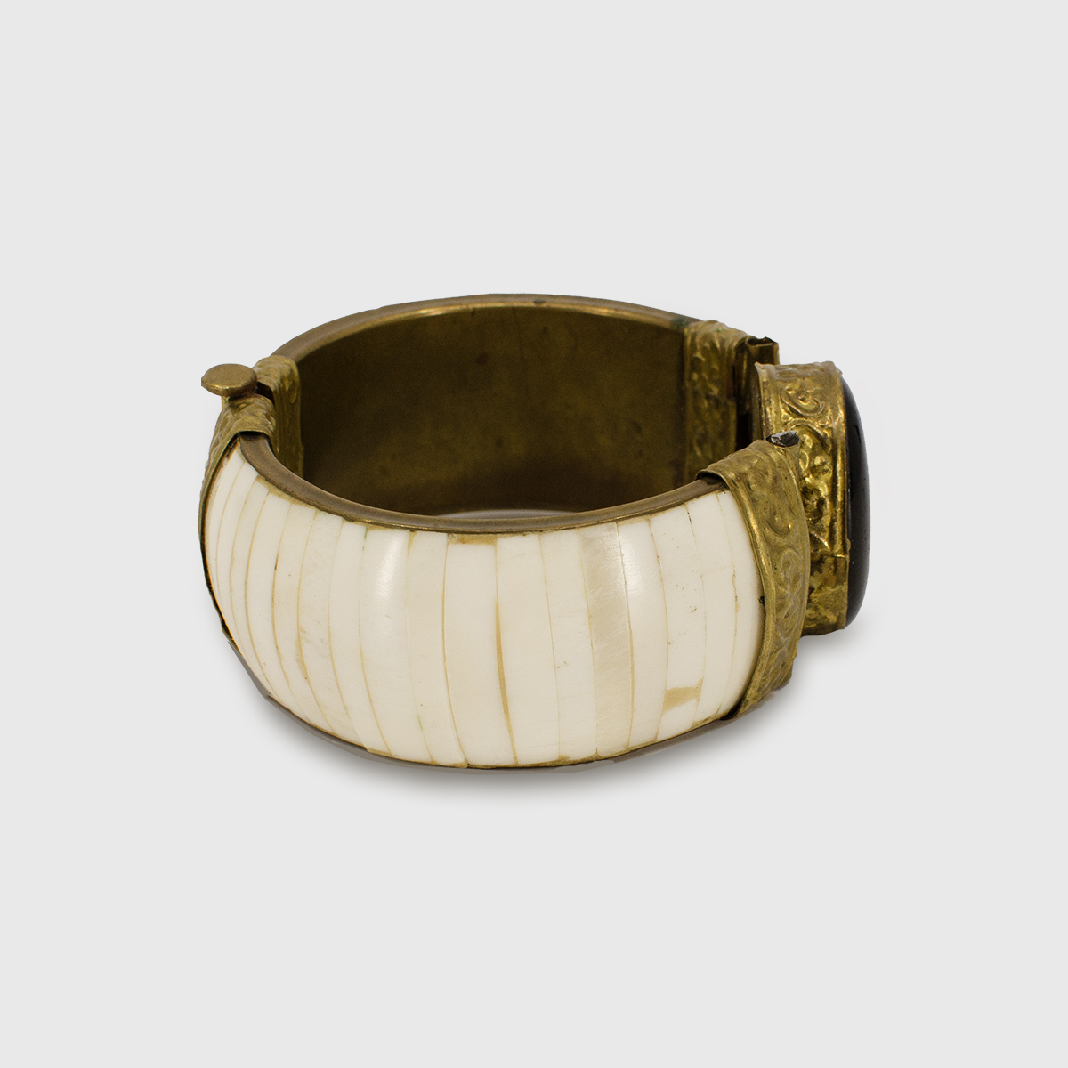 wide bone inlay bracelet