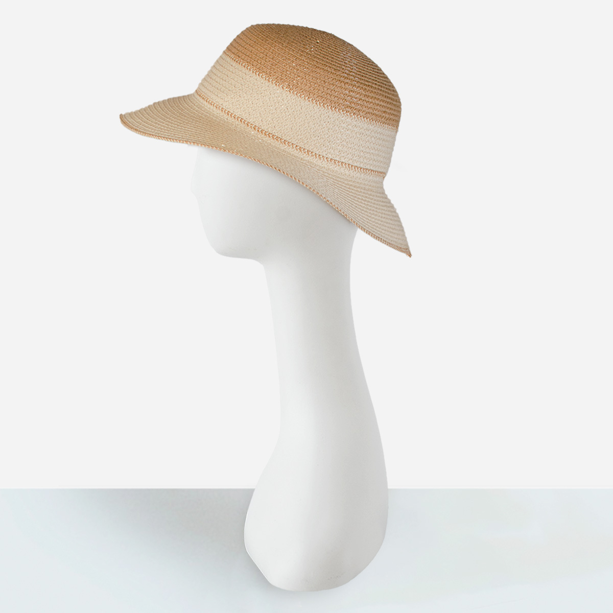 two tone vintage straw hat