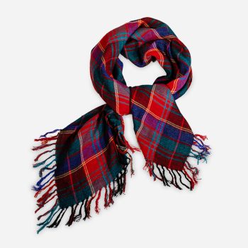 Vintage Red & Blue Plaid Scarf - Shawl | Fashion on the Fringe