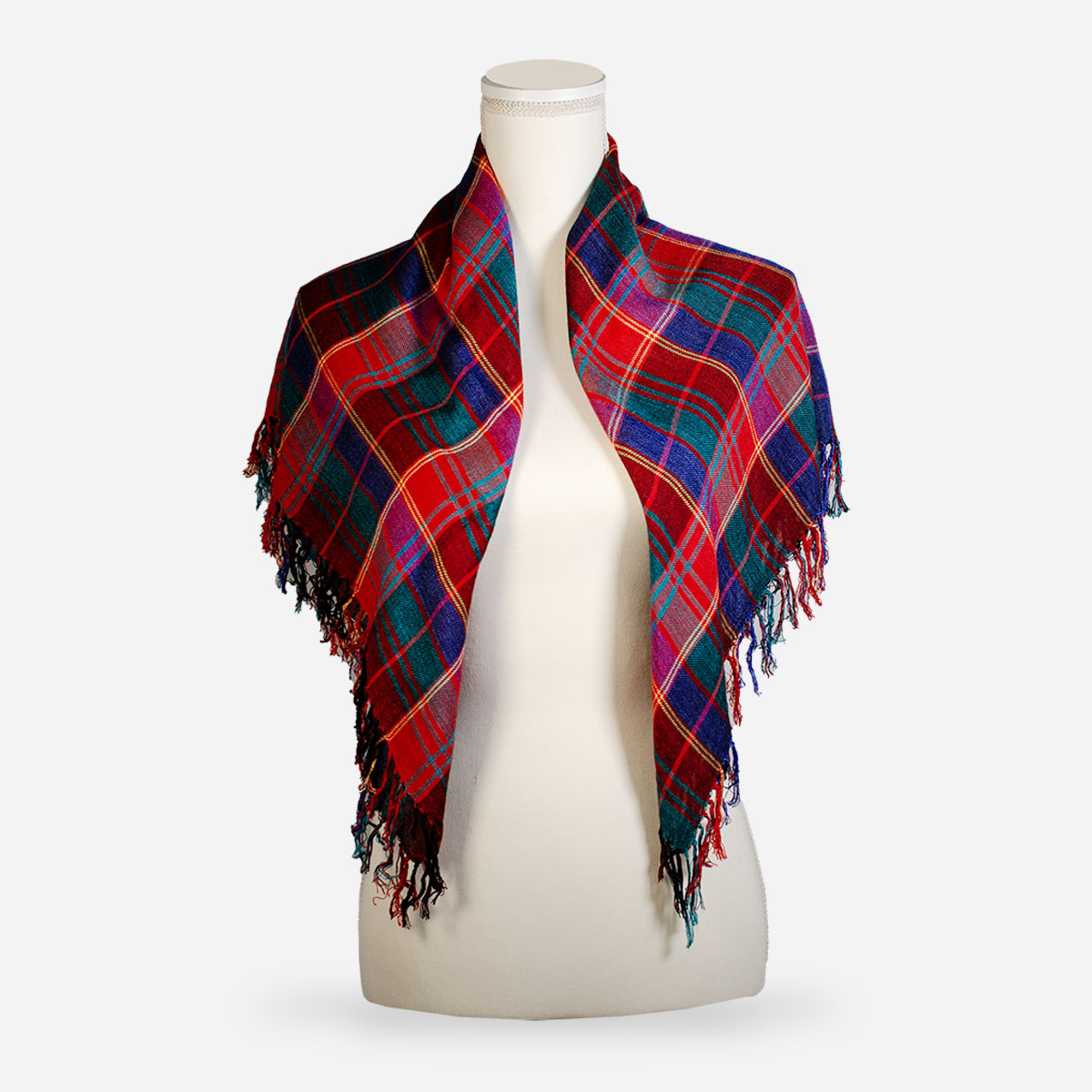 vintage red plaid scarf