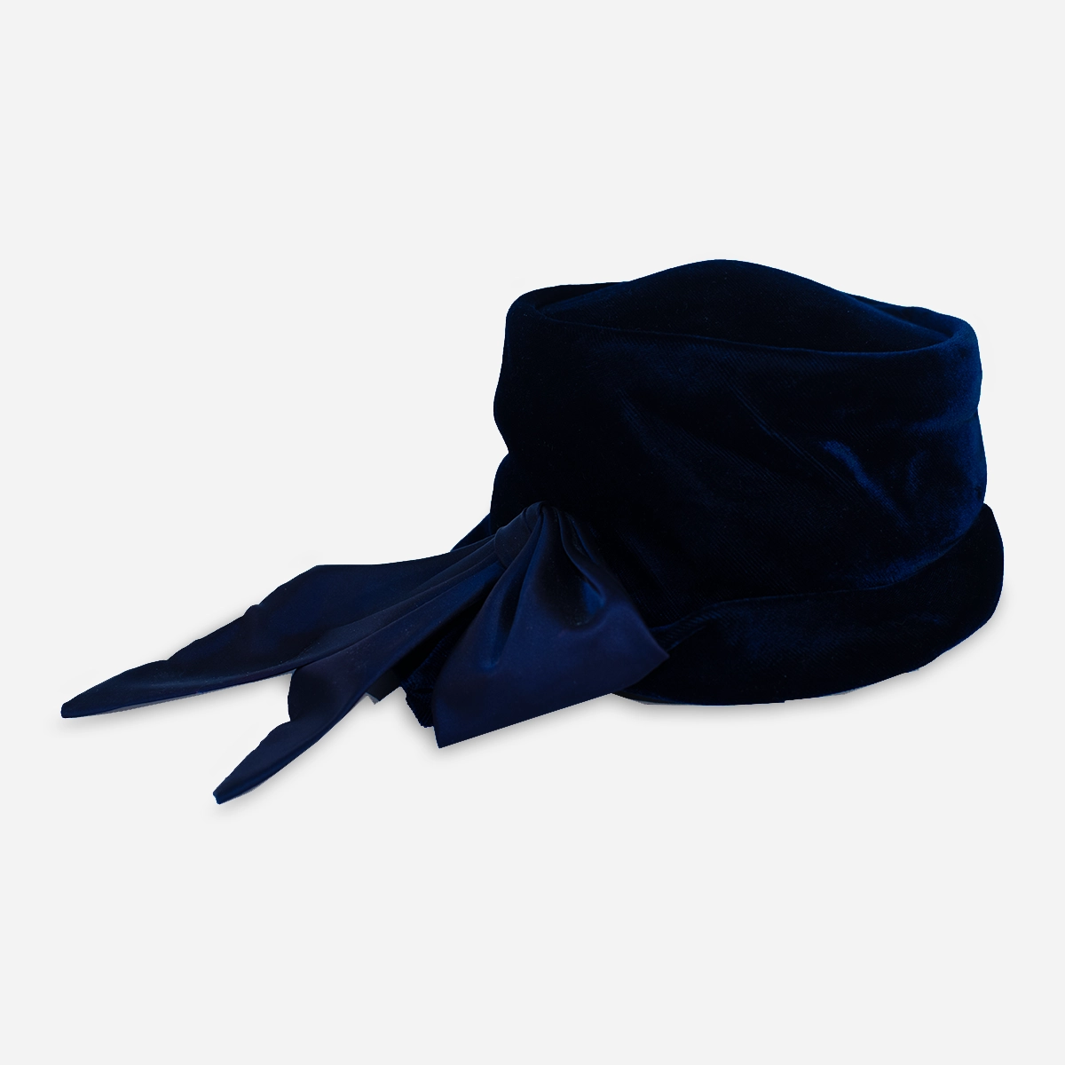 1950s dark velvet turban hat