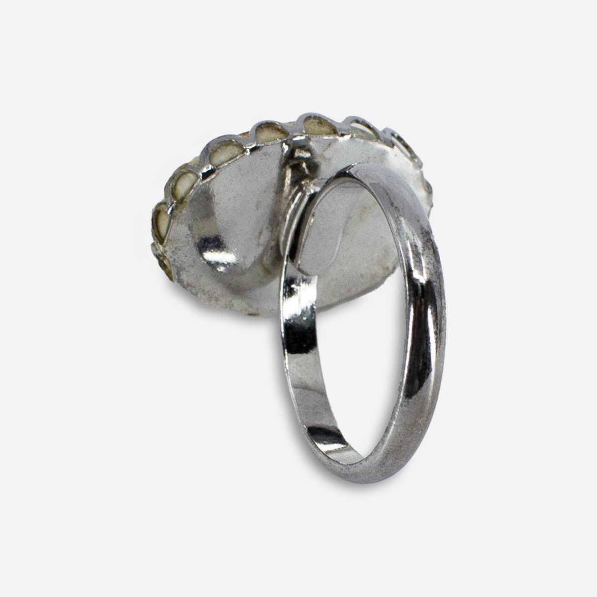 1960s silver scalloped ring