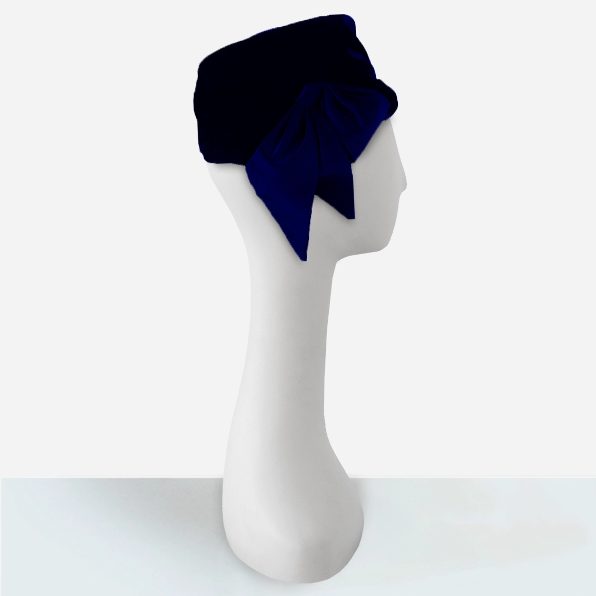 Blue velvet turban