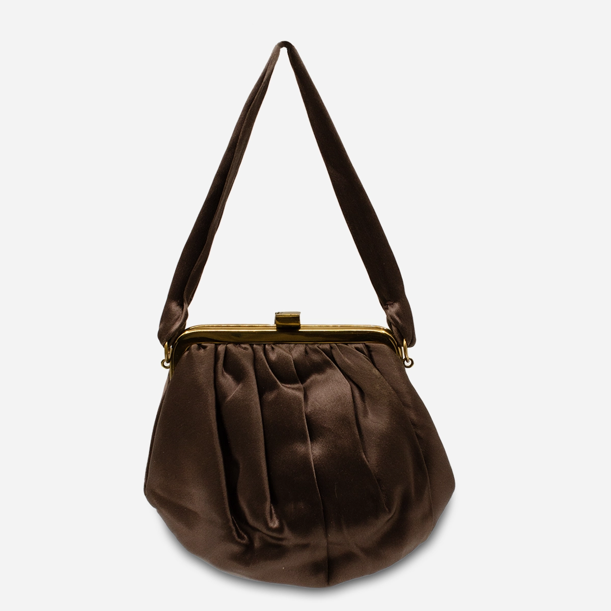 Brown Satin cocktail bag