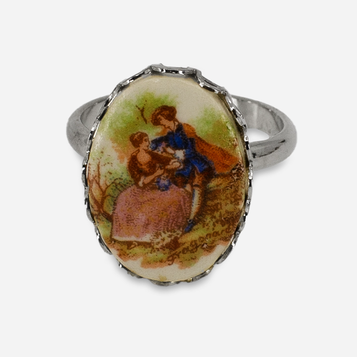 Germany painted porcelain ring