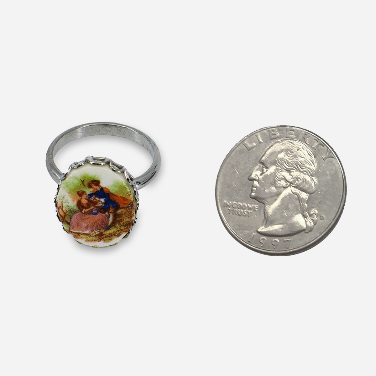 Handpainted Fragonard ring